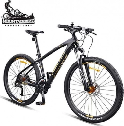 GQQ Mountain Bike GQQ Variable Speed Bicycle, 5.27 inch Hardtail MTB 27Speed Manual Transmission for Men Women, Adult Mountain Bikes with Front Suspension Hydraulic Disc Brake, Blue, Gold