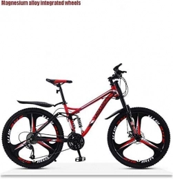 GQQ Bike GQQ Variable Speed Bicycle, Adult Downhill Mountain Biking, Dual Disc Brakes Offroad Snow Bikes, Highcarbon Steel Frame Beach Bike, Red, 27 Speed, Red, 27 Speed