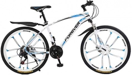 GQQ Bike GQQ Variable Speed Bicycle, Adult Mens Variable Speed Mountain Bike, Double Disc Brake Bike City Road, Trail Highcarbon Steel Snow Bikes, A, 27 Speed, D