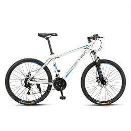Great Mountain Bike GREAT 26” 24 Speed Mountain Bike, student Bicycle Carbon Steel Frame Full Suspension Mountain Bike Dual Disc Brakes Outdoor Sports Road Bikes(Size:24 speed, Color:White)