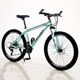 Great Bike GREAT 26 Inch Aluminum Alloy Mountain Bike, Double-disc Shock-absorbing Mountain Bike 21 / 24 / 27 Speed MTB Bicycle For Women Men Adults(Size:21 speed, Color:Green)