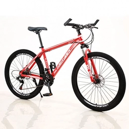 Great Mountain Bike GREAT 26 Inch Aluminum Alloy Mountain Bike, Double-disc Shock-absorbing Mountain Bike 21 / 24 / 27 Speed MTB Bicycle For Women Men Adults(Size:21 speed, Color:Red)