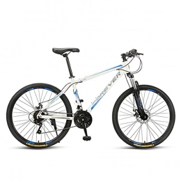 Great Bike GREAT 26-Inch Mountain Bike, 24 Speed Student Bicycle Saddle Height Adjustable Road Bikes Dual Mechanical Disc Brakes, High-carbon Steel Frame(Size:24 speed, Color:White)