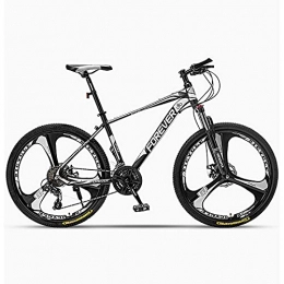 Great Mountain Bike GREAT 26 Inch Mountain Bike, Lightweight Student Bicycle Carbon Steel Frame Road Bikes 24 / 27 / 30 Speeds 3-Spokes Wheels, Full Suspension Mountain Bike(Size:24 speed, Color:White)