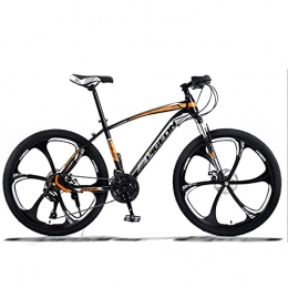 Great Bike GREAT 26 Inches 21 Speed Mountain Bikes, Student Bicycle Double Disc Brake 6 Spokes Wheels Road Bike High-carbon Steel Frame Comfortable Soft Cushion(Color:B)
