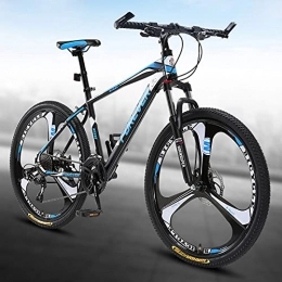 Great Mountain Bike GREAT 26 Inches Mountain Bike Bicycle, Front And Rear Mechanical Double Disc Brakes Road Bike High-carbon Steel Frame Commuter Bike For Man Woman 160-180cm(Size:24 speed, Color:Blue)