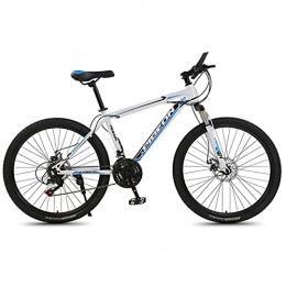 Great Mountain Bike GREAT 26” Mens Mountain Bike, 21Speed Bicycle High Carbon Steel Frame Commuter Bike Double Disc Brake Road Bike For Teenager Student Bicycle(Color:White)