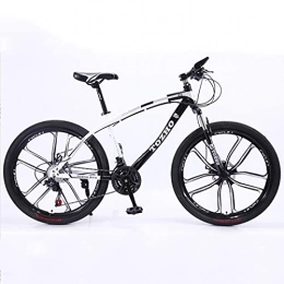 Great Mountain Bike GREAT 26” Mountain Bike, Double Disc Brake Bicycle 21 / 24 / 27 Speed Road Bikes High-carbon Steel Student Bicycle For Mens / Womens Comfortable Saddle(Size:21speed, Color:Noir)