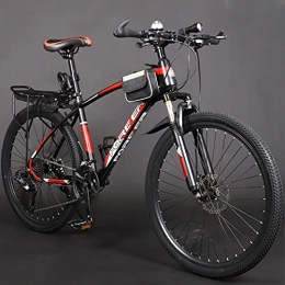 Great Bike GREAT 26” Mountain Bike Student Bicycle Lightweight Carbon Steel Frame Full Suspension Mountain Bike Dual Disc Brakes Road Bikes(Size:21 speed, Color:Black)