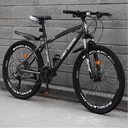 Great Bike GREAT 26" Wheel Adults Mountain Bike, High-carbon Steel Road Bikes 21 / 24 / 27 Speed Full Suspension Mountain Bicycle Double Disc Brake Bike(Size:21 speed, Color:Black)
