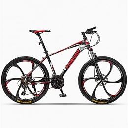 Great Bike GREAT 6-Spokes Wheels Mountain Bike, 26 Inch Student Bicycle Carbon Steel Frame Road Bikes 24 / 27 / 30 Speeds Outdoors Sport Bikes Disc Brakes MTB Bicycle(Size:24 speed, Color:Red)