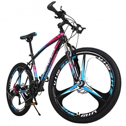 Great Bike GREAT Adult Mountain Bike, 26-Inch Road Bikes 21 / 24 Speed 3 Spokes Wheel Student Bicycle High Carbon Steel Frame Double Shock-absorbing Bicycle(Size:21 speed, Color:Pink)