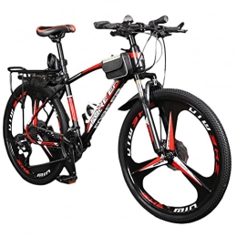 Great Mountain Bike GREAT Adult Mountain Bike, 26-Inch Road Bikes 21 / 24 Speed 3 Spokes Wheel Student Bicycle High Carbon Steel Frame Double Shock-absorbing Bicycle(Size:21 speed, Color:Red)