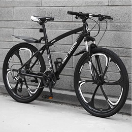 Great Mountain Bike GREAT Adult Mountain Bike, 26 Inch Wheels Bicycle Carbon Steel 21 / 24 / 27 Speed Road Bikes Full Suspension Mountain Bike Youth Bicycle(Size:21 speed, Color:Black)