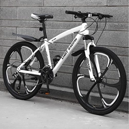 Great Bike GREAT Adult Mountain Bike, 26 Inch Wheels Bicycle Carbon Steel 21 / 24 / 27 Speed Road Bikes Full Suspension Mountain Bike Youth Bicycle(Size:21 speed, Color:White)