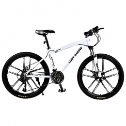 Great Mountain Bike GREAT Adults Mens Mountain Bike 26" 10-Spoke Wheels Carbon Steel Frame 21 / 24 / 27 Speed Full Suspension Bicycle Dual Disc Brake MTB Outdoors Sport Road Bikes(Size:21 speed, Color:White)