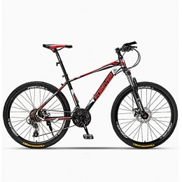 Great Mountain Bike GREAT Mens Adults Mountain Bike, Lightweight Student Bicycle 26 Inch Carbon Steel Frame Road Bikes Double Disc Brake Shock Absorption(Size:24 speed, Color:Red)