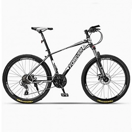 Great Mountain Bike GREAT Mens Adults Mountain Bike, Lightweight Student Bicycle 26 Inch Carbon Steel Frame Road Bikes Double Disc Brake Shock Absorption(Size:24 speed, Color:White)
