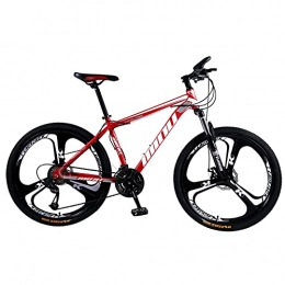 Great Mountain Bike GREAT Mountain Bike, 26 Inches Anti-slip Grip Bike High-carbon Steel MTB Bicycle 3-Spoke Wheels Dual Suspension Bicycle For Men And Women 160-185CM(Size:21 speed, Color:Red)