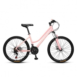 Great Mountain Bike GREAT Woman Mountain Bike, 24 Inch Student Bicycle High-carbon Steel Frame Road Bikes Double Disc Brake 21 Speed Youth Bicycle(Size:24 inches, Color:Pink)