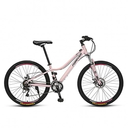 Great Bike GREAT Woman Mountain Bike, 26 Inch 24 Speed Bicycle High-carbon Steel Frame Dual Disc Brakes Road Bikes Student Commuter Bike(Color:Pink)
