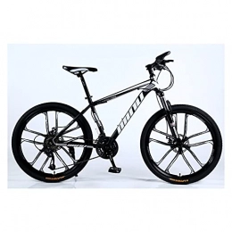 GUHUIHE Bike GUHUIHE 21-Speed All-Terrain Mountain Bike, 24" / 26" Mountain Bike for Adult, High-Carbon Steel Frame Adult Variable Speed Bicycle ，Dual Disc Brake Hardtail (Color : Black, Size : 24 inch)