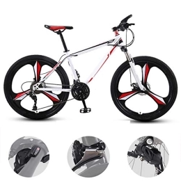GUOHAPPY Mountain Bike GUOHAPPY 21 / 24 / 27 / 30 Speed Mountain Bike, 26-Inch Dual Disc Brake Shock Mountain Bike, Suitable for Outdoor Commuting Bicycles for Adult Students, white red, 30