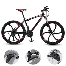 GUOHAPPY Mountain Bike GUOHAPPY Adult Bike Mountain Bike, 26 Inch Mountain Bike with Dual Disc Brake System, 20 / 22 / 24 / 26 Speed Bike, Suitable for Height 150-175Cm, black red, 30