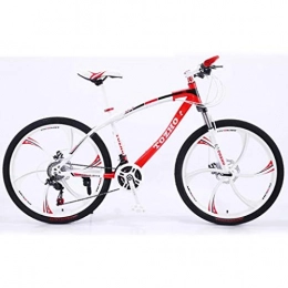 GXQZCL-1 Mountain Bike GXQZCL-1 26" Mountain Bikes, Hardtail Bicycles, Dual Disc Brake and Front Suspension 21 24 27 speeds, Carbon Steel Frame MTB Bike (Color : Red, Size : 27 Speed)