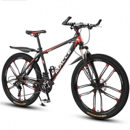 GXQZCL-1 Mountain Bike GXQZCL-1 26" Mountain Bikes, Hardtail Mountain Bicycles with Dual Disc Brake and Front Suspension, Carbon Steel Frame, 21 Speed, 24 Speed, 27 Speed MTB Bike (Color : Red, Size : 27 Speed)