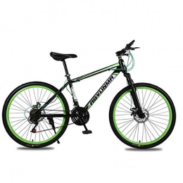 GXQZCL-1 Mountain Bike GXQZCL-1 26" Mountain Bikes, Mountain Bicycles with Dual Disc Brake and Front Suspension, 21 speeds, Carbon Steel Frame MTB Bike (Color : Green)