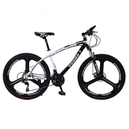 GXQZCL-1 Mountain Bike GXQZCL-1 26inch Mountain Bike, Carbon Steel Frame Hard-tail Bicycles, Double Disc Brake and Front Suspension, 21 / 24 / 27 Speed MTB Bike (Color : White, Size : 21 Speed)