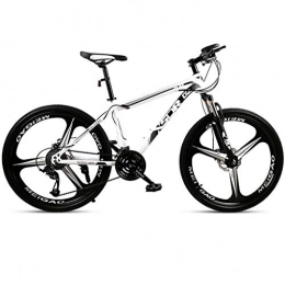 GXQZCL-1 Bike GXQZCL-1 26inch Mountain Bike, Carbon Steel Frame Hard-tail Bicycles, Dual Disc Brake and Front Suspension, 21-speed, 24-speed, 27-speed MTB Bike (Color : Black+White, Size : 21-speed)