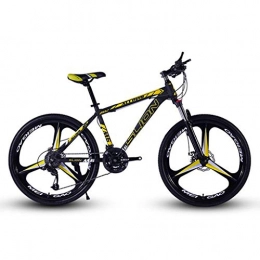 GXQZCL-1 Mountain Bike GXQZCL-1 26inch Mountain Bike, Steel Hardtail Mountain Bicycles, Dual Disc Brake and Front Suspension, Mag Wheel MTB Bike (Color : Black+Yellow, Size : 21 Speed)