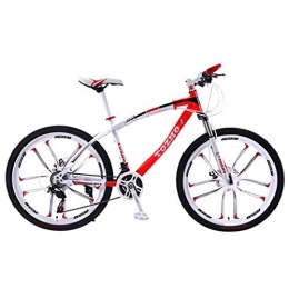 GXQZCL-1 Bike GXQZCL-1 Mountain Bike, 26inch Wheel, Carbon Steel Frame Mountain Bicycles, Double Disc Brake and Front Suspension, 21 Speed, 24 Speed, 27 Speed MTB Bike (Color : Red, Size : 24 Speed)