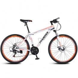 GXQZCL-1 Bike GXQZCL-1 Mountain Bike, Aluminium Alloy Frame Hardtail Bicycles, Double Disc Brake and Front Suspension, 26inch, 27.5inch Wheels MTB Bike (Color : White+Orange, Size : 26inch)