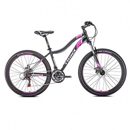 GXQZCL-1 Bike GXQZCL-1 Mountain Bike, Aluminium Alloy Women Bicycles, Double Disc Brake and Locking Front Suspension, 26inch Wheel, 21 Speed MTB Bike (Color : Black)