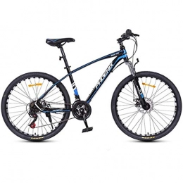 GXQZCL-1 Mountain Bike GXQZCL-1 Mountain Bike / Bicycles, Carbon Steel Frame, Front Suspension and Dual Disc Brake, 26inch / 27inch Wheels, 24 Speed MTB Bike (Color : Black+Blue, Size : 26inch)