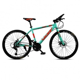 GXQZCL-1 Mountain Bike GXQZCL-1 Mountain Bike / Bicycles, Carbon Steel Frame, Front Suspension and Dual Disc Brake, 26inch Wheels MTB Bike (Color : Green, Size : 27-speed)