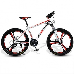 GXQZCL-1 Bike GXQZCL-1 Mountain Bike, Hardtail Mountain Bicycles, Carbon Steel Frame, 26inch Wheel, Dual Disc Brake and Front Suspension MTB Bike (Color : White+Red, Size : 24 Speed)