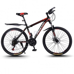 GXQZCL-1 Mountain Bike GXQZCL-1 Mountain Bike, Hardtail Mountain Bicycles, Carbon Steel Frame, Front Suspension and Dual Disc Brake, 26inch Spoke Wheels, 21 Speed MTB Bike (Color : Black)