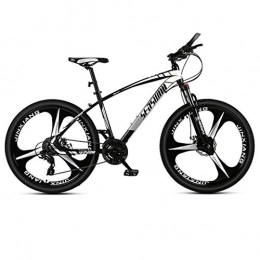 GXQZCL-1 Bike GXQZCL-1 Mountain Bike, Hardtail Mountain Bicycles, Dual Disc Brake and Front Suspension, Carbon Steel Frame, 26inch Mag Wheel MTB Bike (Color : Black+White, Size : 24 Speed)