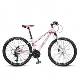 GXQZCL-1 Mountain Bike GXQZCL-1 Mountain Bike, Lightweight Aluminium Alloy Bicycles, Double Disc Brake and Front Suspension, 26inch Wheel, 27 Speed MTB Bike (Color : Pink)