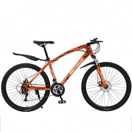 GXQZCL-1 Mountain Bike GXQZCL-1 Mountain Bikes, Mountain Bicycles with Dual Disc Brake and Front Suspension, 21 / 24 / 27 speeds 26" Ravine Bike, Carbon Steel Frame MTB Bike (Color : Orange, Size : 21 Speed)
