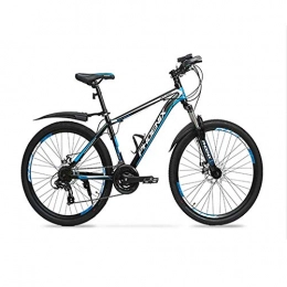 Gyj&mmm Mountain bike bicycle, male and female adult bicycle 24 speed 26 inch lightweight aluminum alloy frame double disc brakes off-road racing,Black,26inches