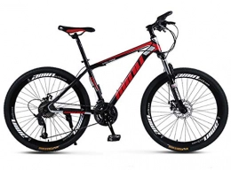 H-LML Mountain Bike H-LML Adult 26-Inch 30-Speed Mountain Bike Single-Wheel Off-Road Variable Speed Shock Absorber Male And Female Bicycle, Black red