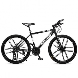 H-LML Mountain Bike H-LML Adult mountain bike 26 inch double disc brake one wheel 27 speed off-road speed bicycle male and female students bicycle, Black