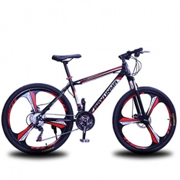 HAOHAOWU Bike HAOHAOWU 24 Speed Mountain Bike, 26 Inches 3-Spoke Wheels MTB Dual Suspension Off-Road Speed Alloy Frame Dual Disc Brake Bicycle, Red