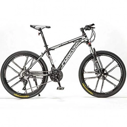 HAOYF Mountain Bike HAOYF 24 / 26 / 27.5 Inches Mountain Bikes for Adult, 21-30 Speed High Carbon Steel Outroad Bicycle, 10-Spoke Stylish Rims Dual Disc Brakes, Suspension Fork Road Bikes Cycling, Black, 27.5 Inch 30 Speed