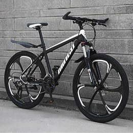 HAOYF Mountain Bike HAOYF 24 / 26 Inch 21-30 Speed Mountain Bike Bicycle for Adult Teens Outdoor Riding, 6 Spoke All Terrain Outroad Mountain Bike, Carbon Steel Suspension Fork Bicycles, Black, 24 Inch 24 Speed